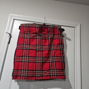 Scottish Highland Kilt  Authentic Woven Tartan Red Men's Skirt Size 46 Scottish